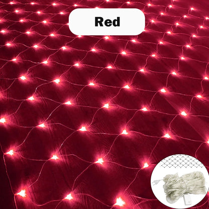 1.5x1.5M 3x2M 6x4M 8x10M LED Net Mesh Fairy String Light with Plug Outdoor Garden Wedding Decoration Home  LED Curtain Light