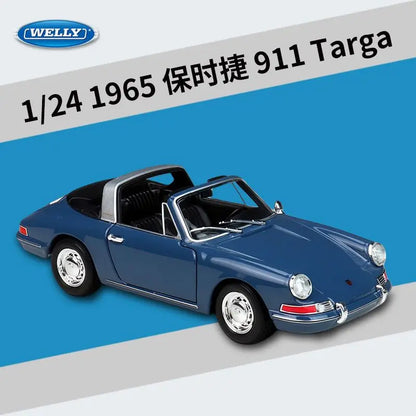 WELLY 1:24 1965 Porsche 911 Targe Coupe Alloy Classic Sports Car Model Diecast Metal Vintage Racing Vehicles Car Model Kids Gift