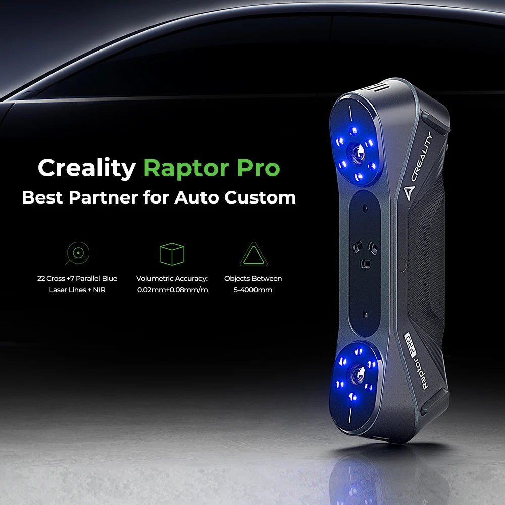 Creality 3D Scanner CR-Scan Raptor Pro Handheld Scan 60fps High Speed 24 Bit Full-Color Scanning Blue & NIR Light Laser Scanner