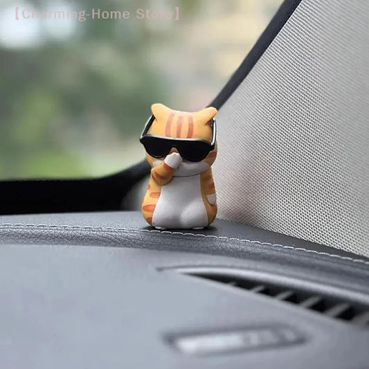 【M】Car Pendant Cute Straw Hat Cat Ornaments Car Rearview Mirror Pendant Interior Decoration Accessories Girls Gift