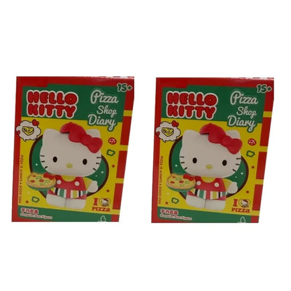 Authentic Hello Kitty Blind Box Pizza Shop Diary Series Cute Kt Figures Trendy Toy Desktop Ornament  Girls Valentine'S Day Gift
