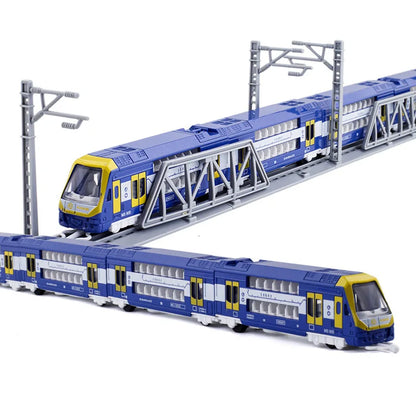 1: 87 alloy double section train and tram models,double-layer subway and high-speed rail toys,children's toys,wholesale