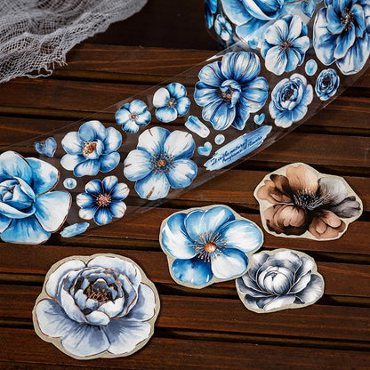 JIANQI 50mm*2m PET Plant Large petals tape Sticker Decorative collage Adhesive Diy Scrapbooking hand made Masking tape