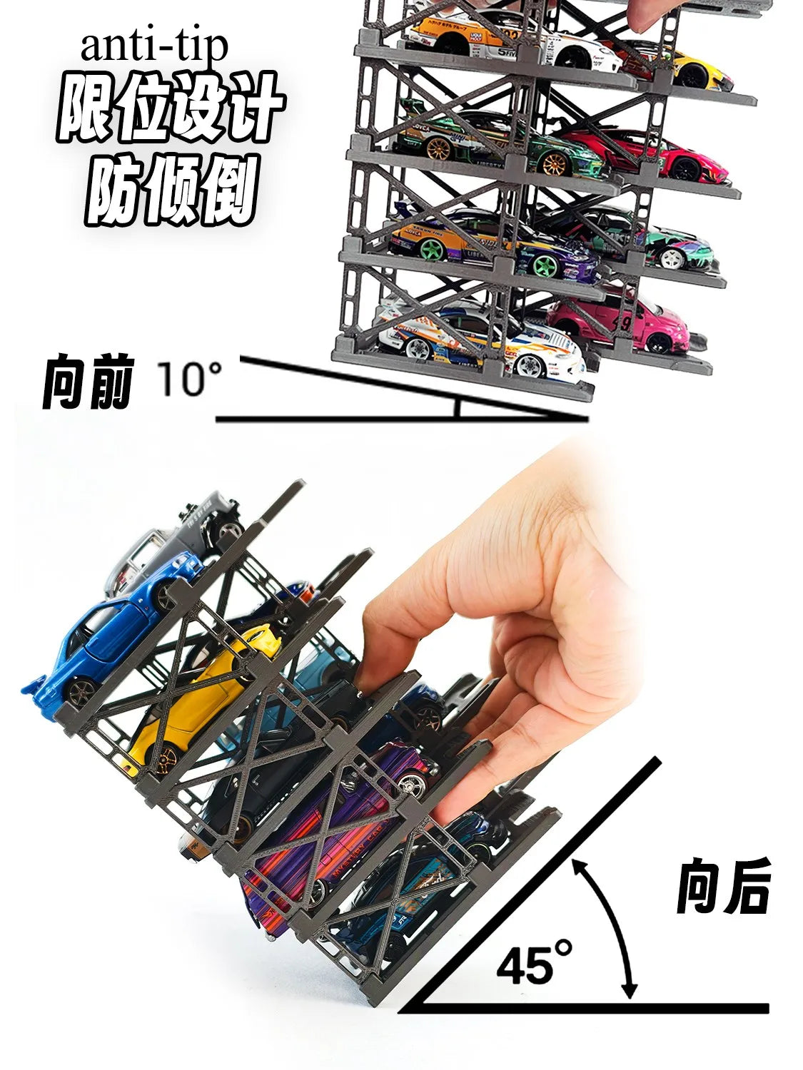 Diorama 1/64 Modular Multi-Storey Parking Lot Rack Model Car Display Storage Cabinet Models