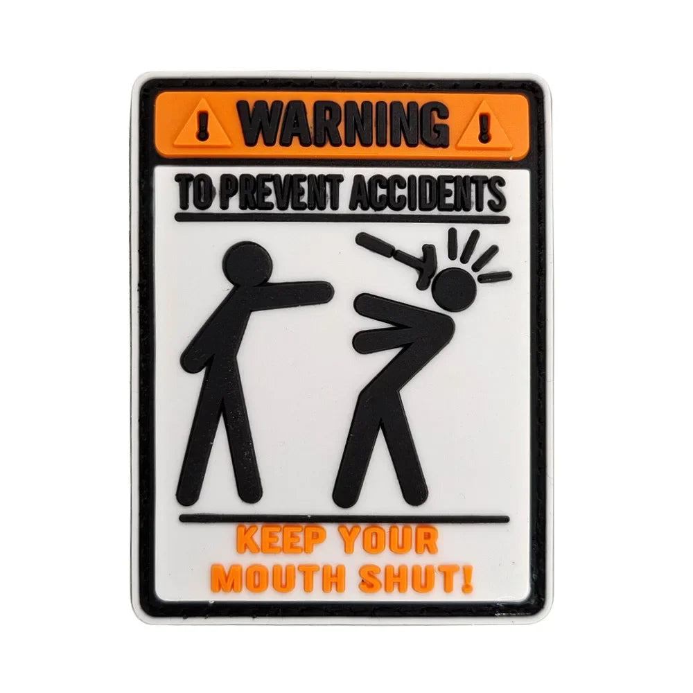 PVC 3D Warning Patch Hook & Loop on Bags DO NOT TOUCH MY BAG Tactics Morale Badge  Patches for Clothing and Backpack