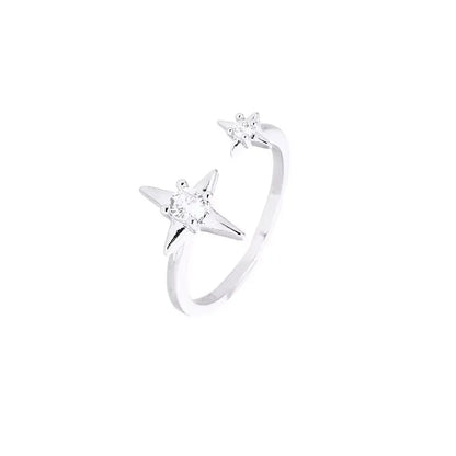 PANJBJ 925 Sterling Silver Geometry Crystal Ring For Women Ellipse Exaggerated Punk Water Drop Open Jewelry Gift Dropshipping