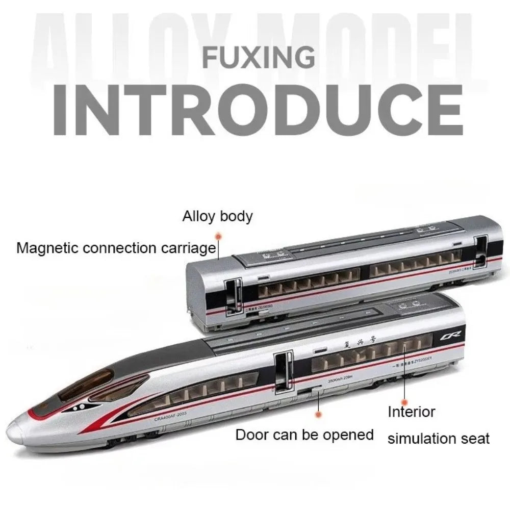 1/87 High Speed Railway Alloy Train Models Car Toys Magnetic Connect Doors Opened Train Model For Hobbyists Hobby Collections