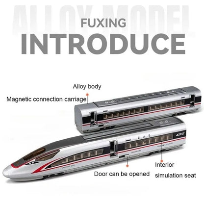 1/87 High Speed Railway Alloy Train Models Car Toys Magnetic Connect Doors Opened Train Model For Hobbyists Hobby Collections