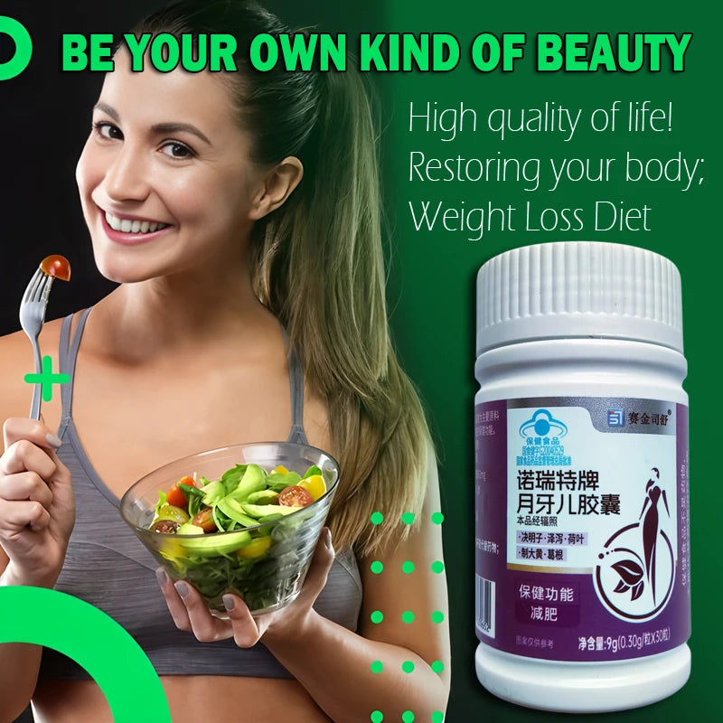100% Herbal Natural Cassia Seed & Alisma Pills, Detox Slim, Metabolism Booster, Burn Fat,  Vegan & NO SIDE EFFECT