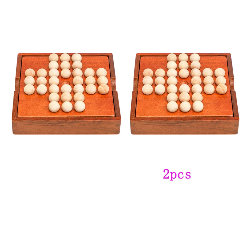 1Set Europe Board Game Single Chess Peg Solitaire Diamond Move Independently Cognitive Ability Toy Classical Educational Toys