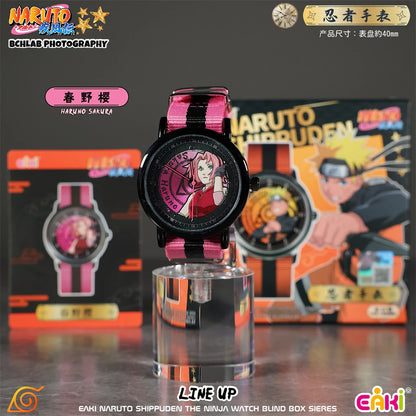 EAKI Hot Original In Stock Naruto Shippuden Kakashi Sasuke Madara Watch Blind Box Anime Figure Trendy Watch Toys Boys Gifts
