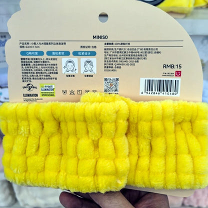 Licensed Minions Vs Big Monster 3D Plush Hair Band Soft Fluffy Washing Face Headband Cute Cartoon Hair Accessory