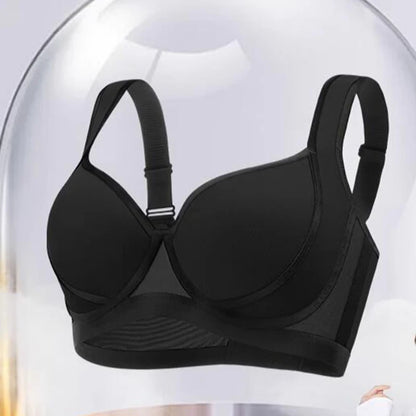 Mesh Push Up Bra for Women Full Cup Suppotive Underwire Female Wide Shoulder Straps Lingerie 32 34 36 38 40 42 C D E F G H I