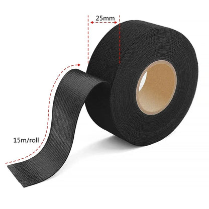 15Meter 9mm~32mm High - Quality Adhesive Fabric Tapes for Automotive Wiring Electrical Projects Heat-Resistant Cloth Tape