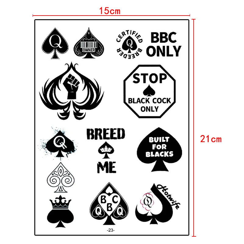 Poker Spades Waterproof Temporary Tattoos Women Fake Tattoo Body Stickers Tatoo Men Festival Tattoo Tatuajes Faux Tatouage