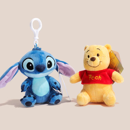 Genuine Disney Kawaii Winnie the Pooh Plush Doll Stitch Lotso Toy Story Cartoon Stuffed Anime Keychain Pendant Toys Kids Gift