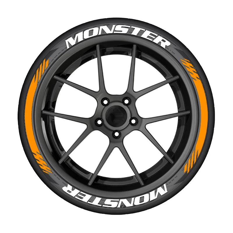 8pcs/lot MONSTER Car Tire Decals 3D PVC Joined Stickers Tire Decor Stickers Car Tuning Tire Decoration Decals Tyre Label Sticker