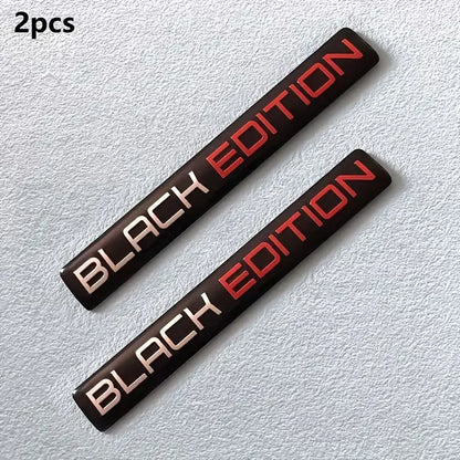 2pcs Black Edition 3D Car Body Badge Limited Edition Sticker Trunk Emblem Decal Accessorie for Car Motorcycle Bike