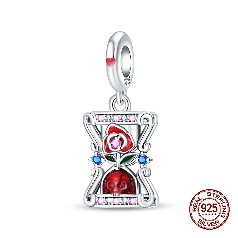 100% 925 Sterling Silver Tarot Collection Pendant DIY Hourglass Beads Fit Pandach Original Bracelet Women Jewelry Birthday Gift