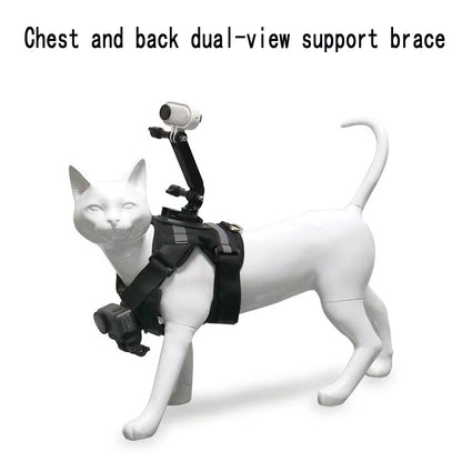 Pet Camera Harness Mount for Gopro Hero DJI OSMO Insta360 for Cats & Small Medium Large Dogs Adjustable Chest Back Holder