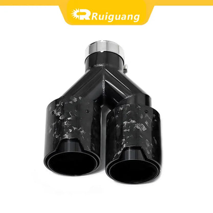 1Pc FOR BMW Forged Carbon Fiber Black Double Outlet Exhaust Pipe or M Performance Exhaust Pipe M LOGO