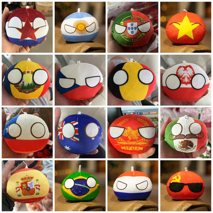 Country Ball Plush Toys 70 Styles 10cm Polandball Pendant Country Balls Countryball Stuffed Doll Xmas Birthday Gifts for Kids