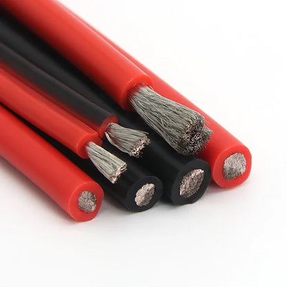1/5/10m Flexible Silicone Wire 2 Pin or Black Red 30 28 26 24 22 20 18 16 14 12 10 8AWG Automotive Led Lamp Soft Electric Cables