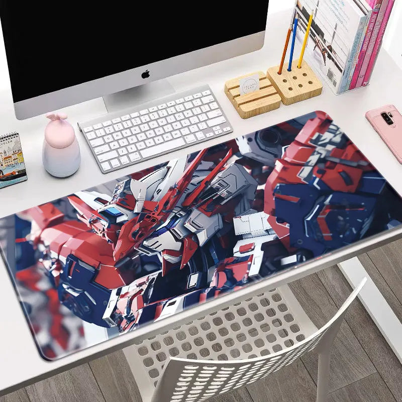 New Cartoon Anime Gundam Leather Mouse Pad Extra Large Anime Game Anti-Slip Mouse Pad Office Dormitory Computer Pad HD Desk Mat
