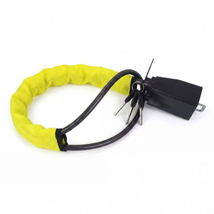 Universal Anti Theft Protection Device Car Steering Wheel Lock with Seat Belt Socket Steel Rope for Truck SUV Van RV with Keys