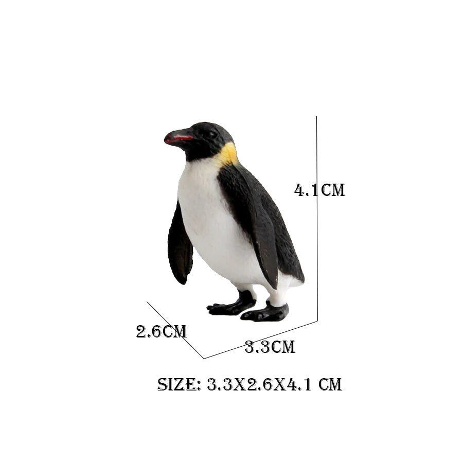 Simulation Penguin Models Figurines,Antarctic Set with Different Varieties of Penguin Cub Ocean Animal Model Cake Toppers Gift