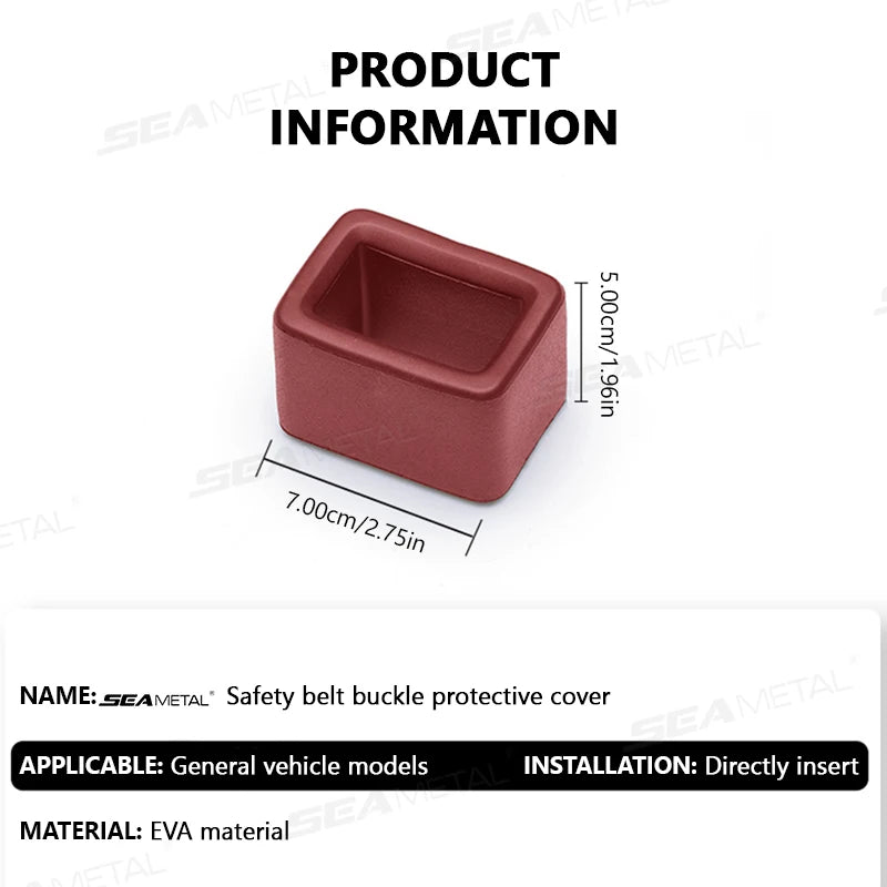 SEAMETAL Car Seatbelt Guard Seat Belt Holder EVA Buckle Protective Cover Upright Device Card Slot Bracket Car Accessories