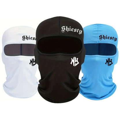 1/2/3/4pcs Simple Shiesty Print Balaclava Mask Hat, UV Protection Headgear For Outdoor Sports Cycling And Skiing