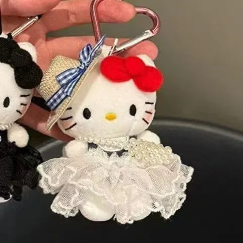 Hello Kitty Super Cute Glasses Junior Doll Bag Pendant Cartoon Cute Plush Doll Keychain