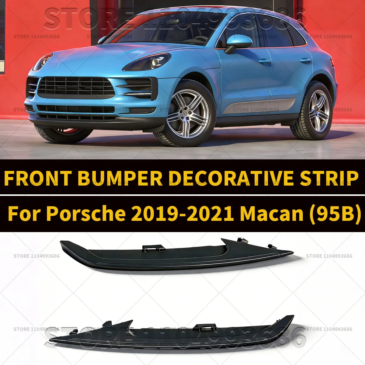 For Porsche 2019 2020 2021 Macan (95B) FRONT BUMPER DECORATIVE STRIP OEM 95B807685B 95B807686B 95B807685B1E0 95B807686B1E0