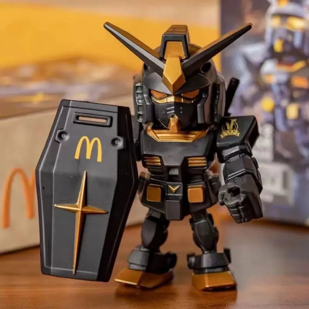 Original Black Gold Gundam Co-Branded Angus Action Figure Unprocessed Mech Toy Model Bestselling Home Decor car accessories