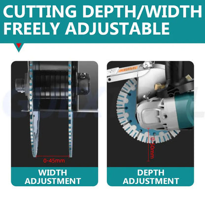 Double Blade Brushless Slotting Machine, High-power 90° Without Dead Corners Electric Concrete Groover, Wall Chaser for Concrete