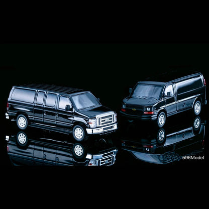 596 1:64 HEC Exhibition Edition Presidential Car Set Security Team in stock Real picture Alloy die-cast simulation car model