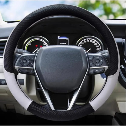 Durable Anti-Slip Car Steering Wheel Cover Microfiber Leather Steering Wheel Cover Universal Fit for Car, Truck, SUV, Van38cm