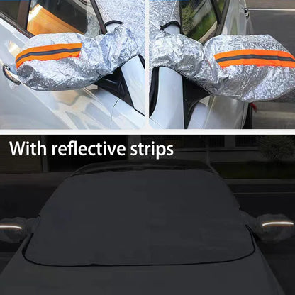 Premium Car Front Window Windshield Cover, All-Weather Anti-Snow Anti-Frost Anti-UV Sun Shade, Outdoor Winter Ice Protection
