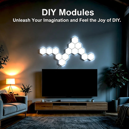 Touch Hexagon Panel Lights DIY Assembleable Honeycomb Night Light for Game Room Home Bedroom Decoration Christmas Birthday Gift