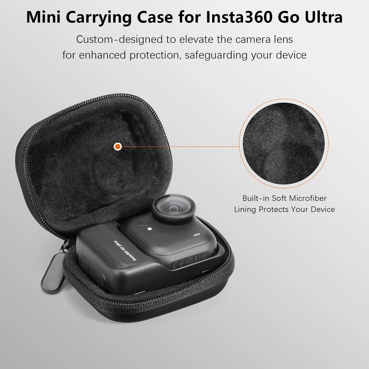 Case for Insta360 Go Ultra Accessories, for Insta 360 Go-Ultra Portable and Compact Travel Bag Hard Leather Case with Soft Inner