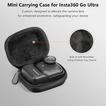 Case for Insta360 Go Ultra Accessories, for Insta 360 Go-Ultra Portable and Compact Travel Bag Hard Leather Case with Soft Inner