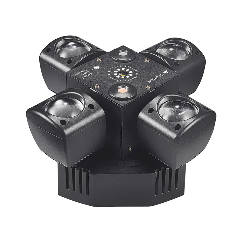 Mini Moving Head Stage Effect Light 4 Arm DMX Sound Control LED RGBW Beam Red Green Laser Strobe 3 in 1 For Disco DJ Party Bars