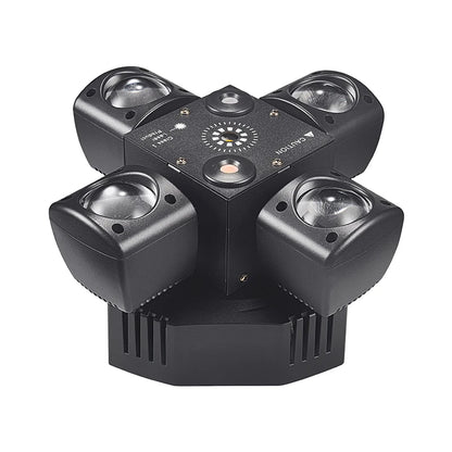 Mini Moving Head Stage Effect Light 4 Arm DMX Sound Control LED RGBW Beam Red Green Laser Strobe 3 in 1 For Disco DJ Party Bars