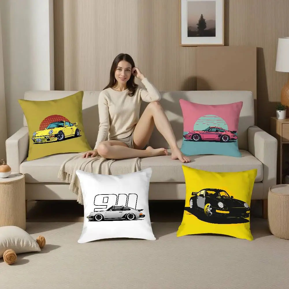 Cool Supercar 911 Pillow Case Plush Fabric Soft  Pillowcase Double Sided Print Cushion Cover Household Gifts