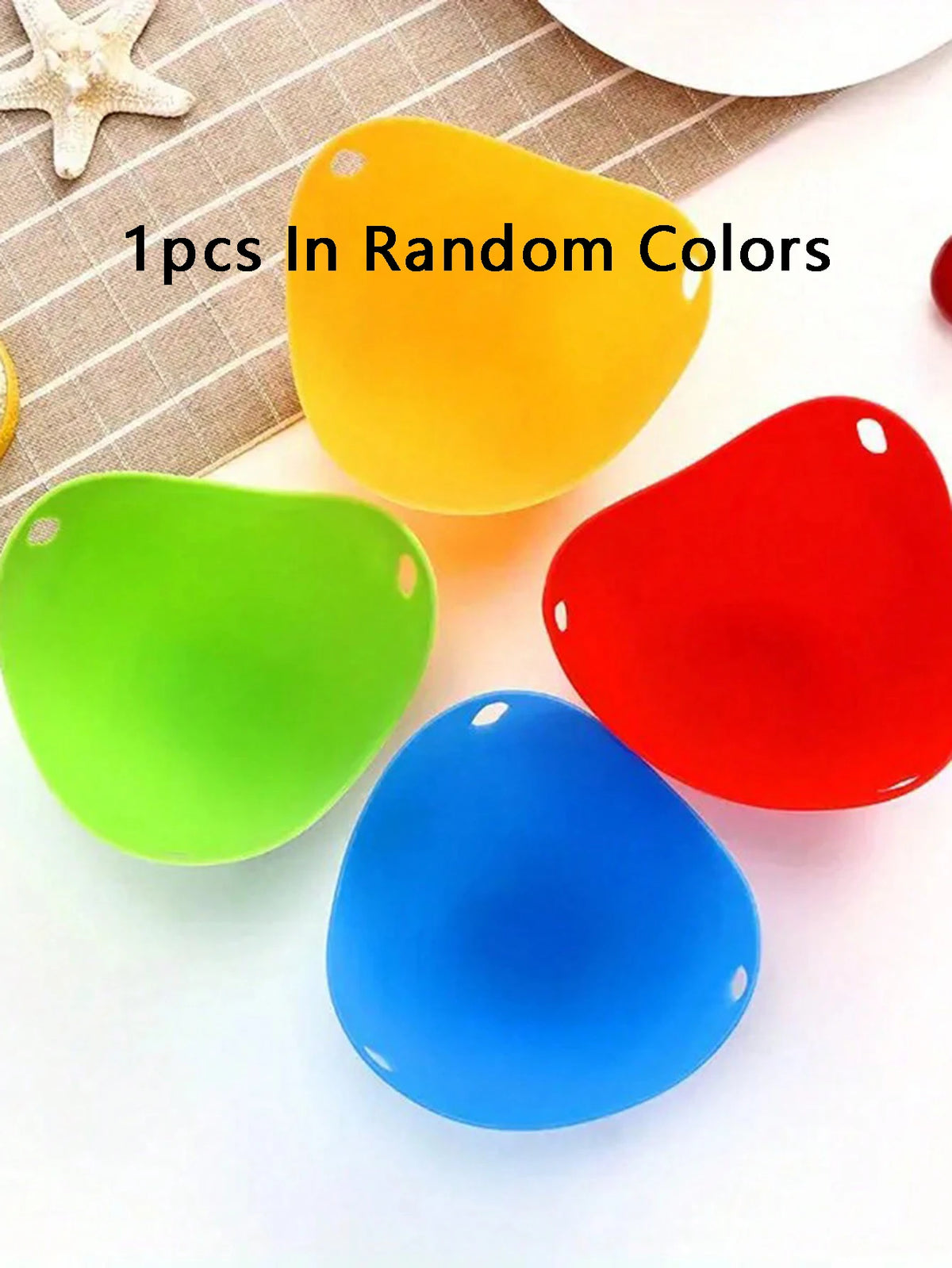 4pcs In Random Colors Egg Boiler Mold Cup, Silicone Egg Poachers, Poached Egg Cups For Microwave Air Fryer Stovetop Egg Cooking