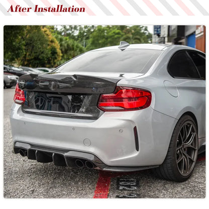 Carbon Fiber Car Rear Diffuser Lip For BMW F87 M2 M2C Competition 2016-2018 Car Rear Bumper Diffuser Lip Spoiler Splitters 3Pcs