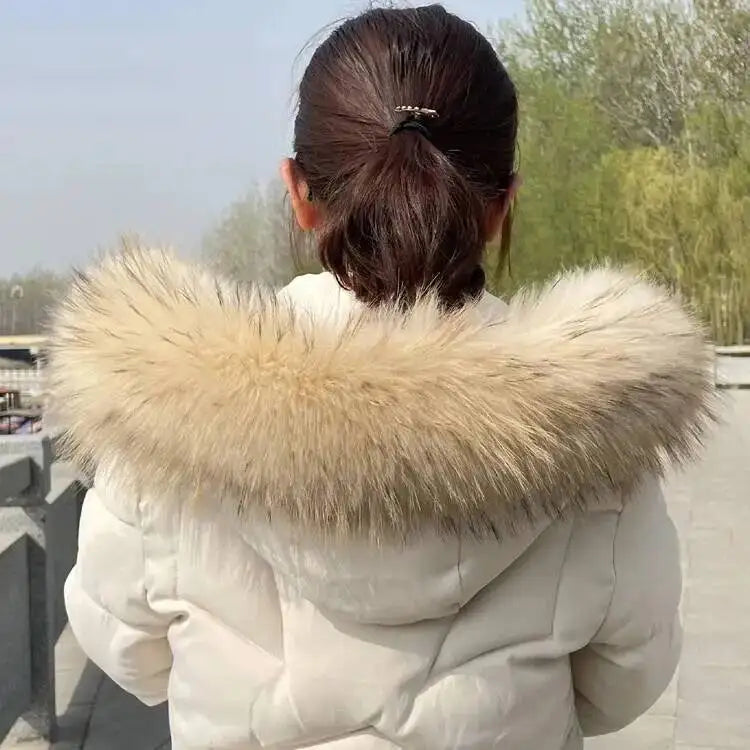 Raccoon Fur Collars For Jacket Women's Real Fur Collar Warm Natural Fur Hoodie Decor Winter Parkas Coat Jacket Furry Hood Trims