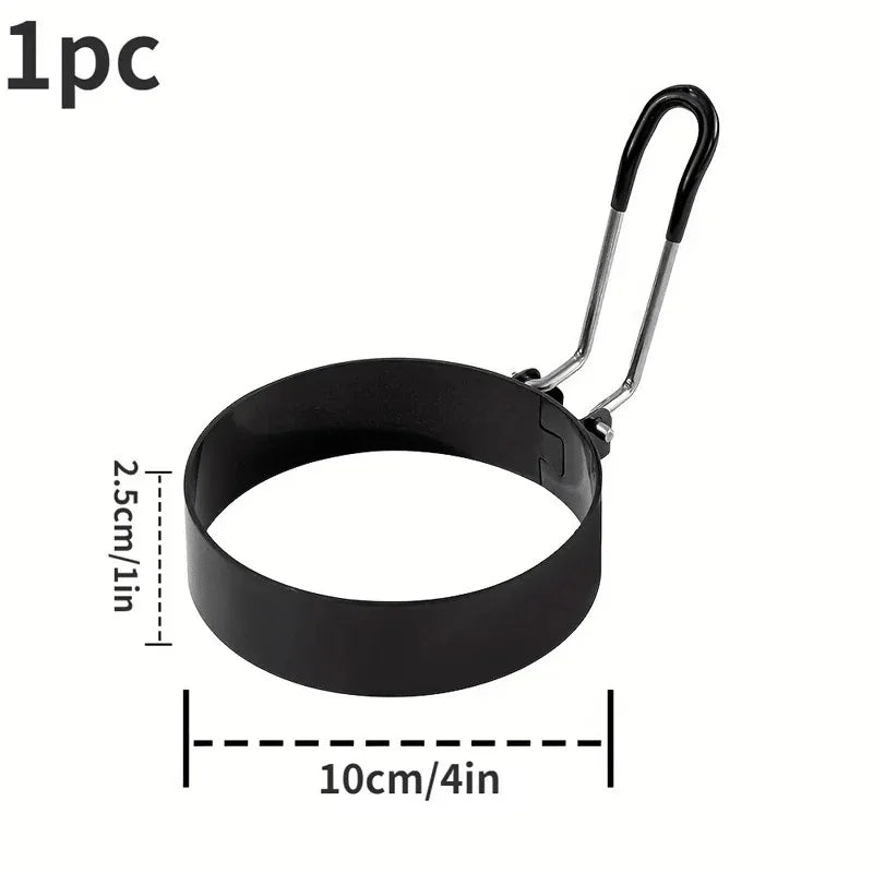 Egg Ring Mold Stainless Steel Non-Stick Pan with Heat Resistant Handle for Frying Hamburgers Easy To Clean Kitchen Cooking Tools