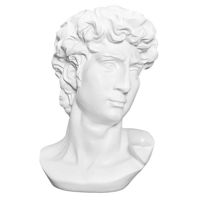 5.9Inch High Greek Statue of David Head Classic Roman Bust Greek Mythology Sculpture for Art Drawing Home Office Decor